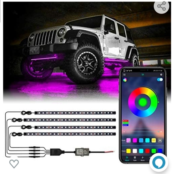 ychow tech Other - Car Underglow Lights, 4Pcs Multicolor Bluetooth Music Chasing Kit App Control